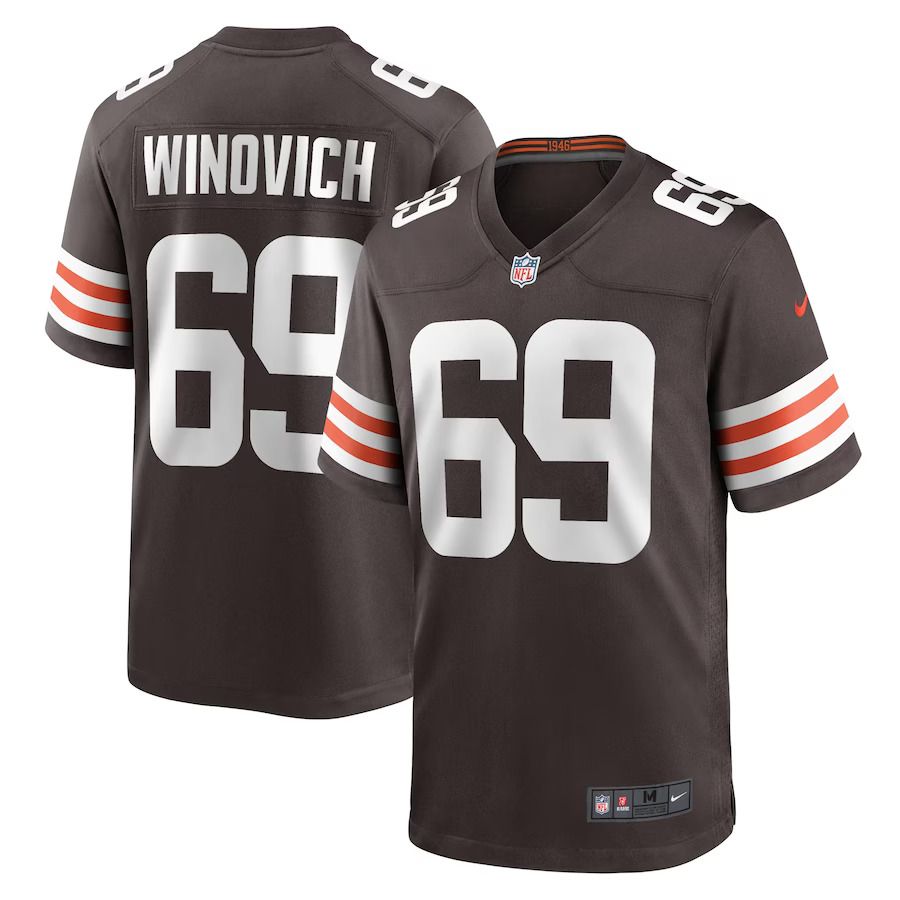 Men Cleveland Browns #69 Chase Winovich Nike Brown Game NFL Jersey